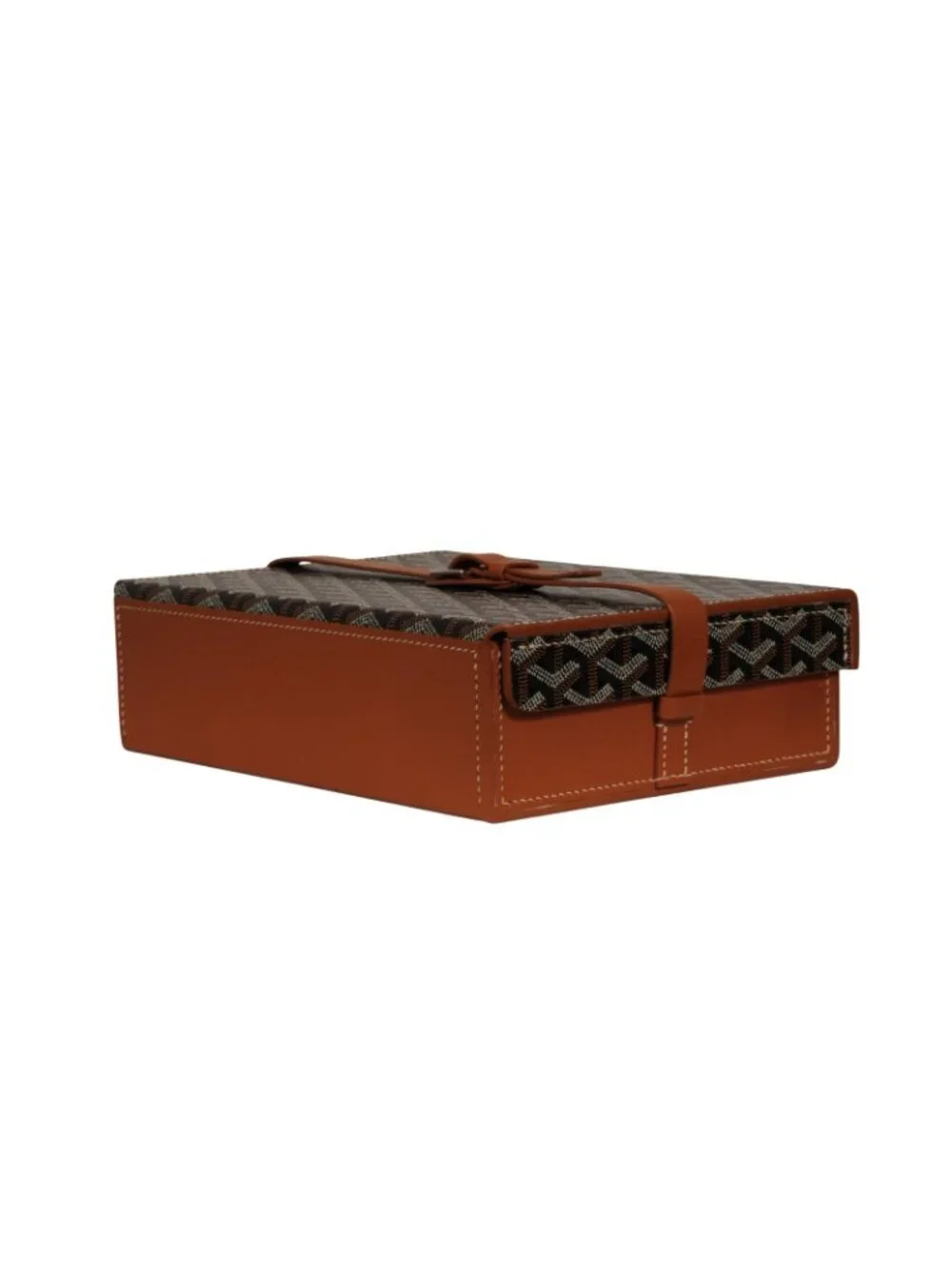 Goyard Montre De Voyage Eight Watch Box Black Tan Travel Trunk Case Buckle Strap